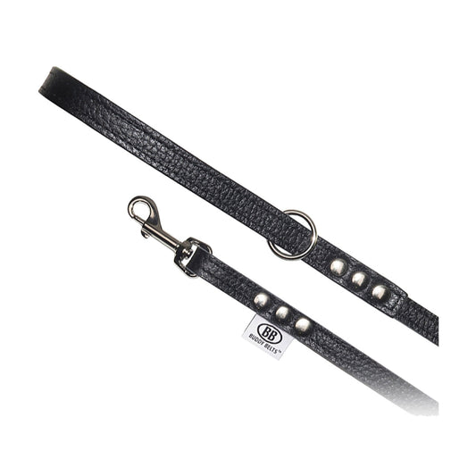 Buddy Belt Premium All Leather Leash Black